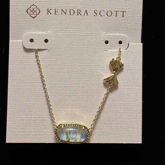 Kendra Scott Jewelry - Elisa Gold Pendant Necklace NWT Light Blue Illusion, Comes with dust bag